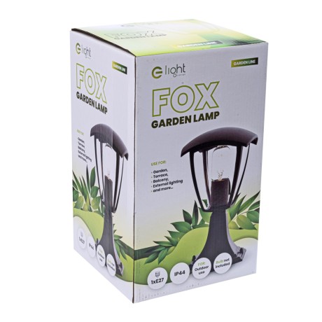 FOX BLACK 1xE27 Small standing garden lamp