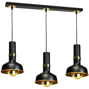 Hanging lamp MARGO BLACK/GOLD 3xE27
