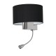 Wall lamp CASINO BLACK/CHROME 1xE27 + 1W LED