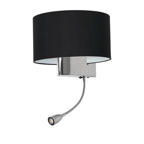 Wall lamp CASINO BLACK/CHROME 1xE27 + 1W LED