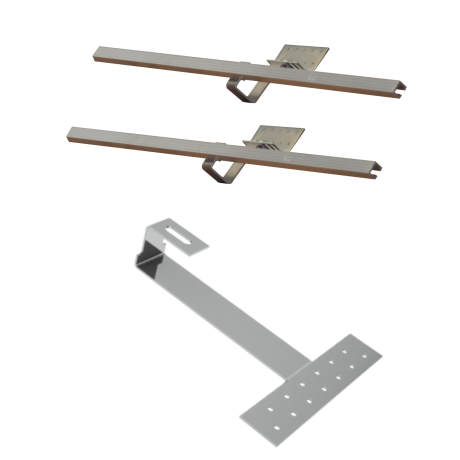 Extension mounting kit for 1 2.0 collector, pitched roof, plain tiles