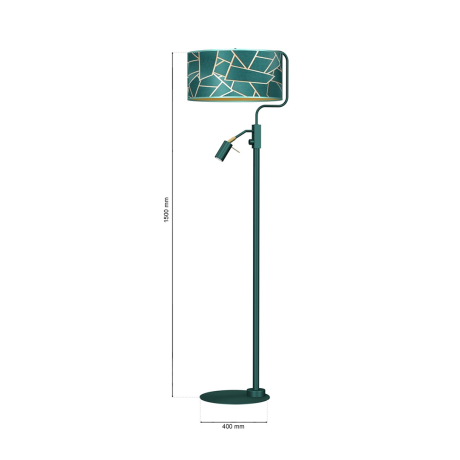 Floor lamp ZIGGY GREEN Gold/Bottle 1xE27 +1x mini GU10