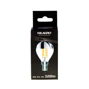 LED Filament Bulb 4W G45 E14 2700K TOP SILVER