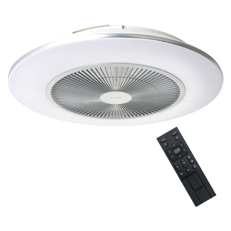 ARIA SILVER 38W LED ceiling light with a fan