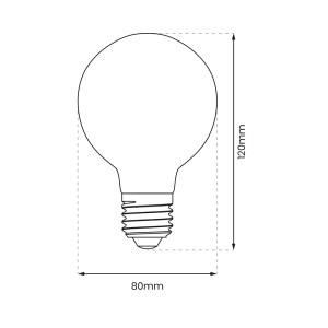 LED Filament Bulb 6W G80 E27 2700K Amber