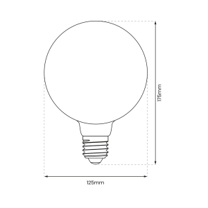 LED Filament Bulb 6W G125 E27 2700K Amber