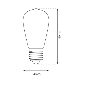 LED Filament Bulb 6W ST64 E27 2700K Amber