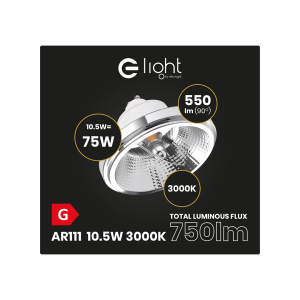AR111 BULB - 10.5W GU10 3000K/ White with reflector