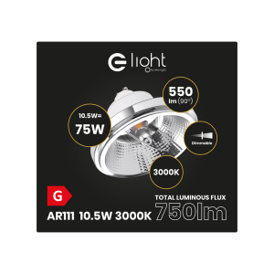 AR111 BULB - 10.5W GU10 3000K/ White with reflector Dimmable
