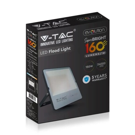 Projektor LED V-TAC 150W Czarny EVOLUTION 160lm/W VT-49151 6400K 24000lm
