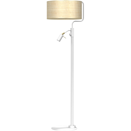 Lampa podłogowa MARSHALL WHITE / RATTAN 1xE27 + 1x mini GU10