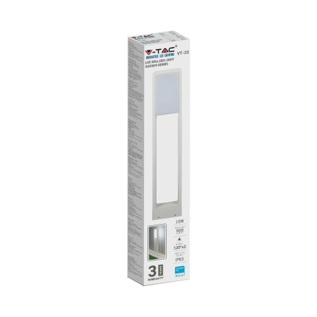 Słupek Ogrodowy V-TAC 10W LED SAMSUNG CHIP Biały IP65 VT-33 6400K 900lm 3 Lata Gwarancji