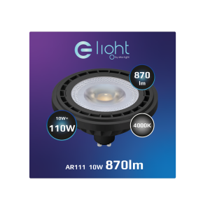 Żarówka LED 10W AR111 GU10 4000K/ Czarny