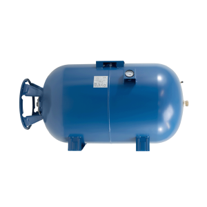 Diaphragm hydrophore tank (horizontal) with 100L IBO pressure gauge