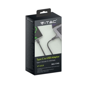 Adaptor Przejściówka V-TAC USB do Type C Czarna VT-5319