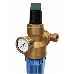 WF34 Aqwell USTM self-rinse filter with pressure regulator and pressure gauge