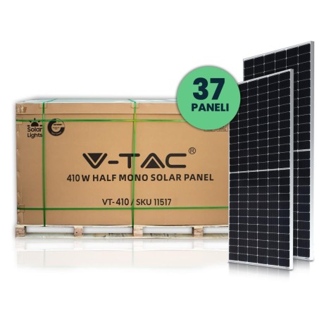 Moduł Panel Fotowoltaiczny V-TAC 410W HALF CELL SLIM 30mm 15,17KW VT-410