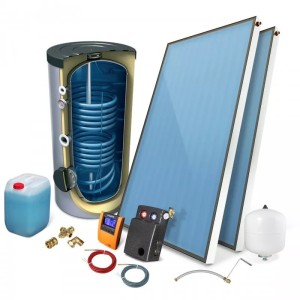 Solar collector set 2 x 2.5 with 300 l sundeck
