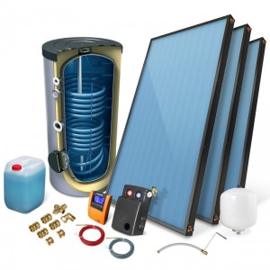 Zestaw solarny kolektor słoneczny 3 x WEBER SOL PREMIUM 2,85 z zasonikiem 400 l