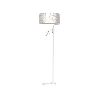 Lampa podłogowa ZIGGY WHITE White/Gold 1xE27 +1x mini GU10