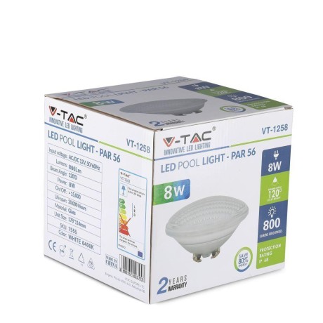 Żarówka LED V-TAC Basenowa 8W PAR56 VT-1258 3000K 800lm