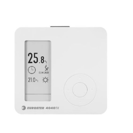 Weekly temperature controller, wireless Euroster 4040TXRXG (with socket) - white color.