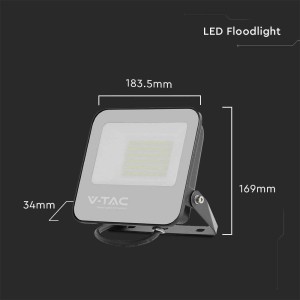 Projektor LED V-TAC 50W 185Lm/W Czarny VT-4456 4000K 9250lm