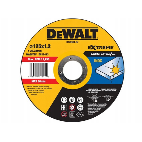 Metal blade DeWalt inox 125x1.2mm, DT43904-QZ