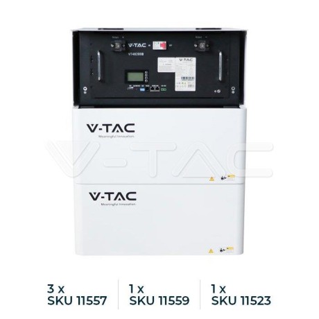 Magazyn Bank Energii V-TAC Powerbank Jednofazowy 9.6kWh RACK 48V 200Ah LiFePO4 VT-48200B 5 Lat Gwarancji