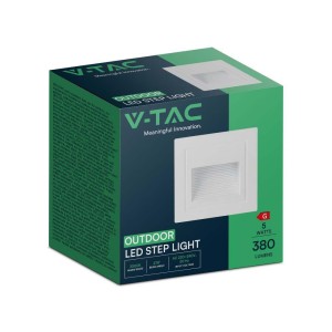 Oprawa Schodowa LED V-TAC 5W LED Kwadrat Biała 230V VT-1129 3000K 380lm