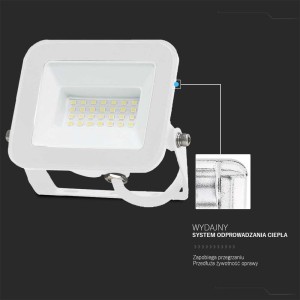 Projektor LED V-TAC 20W SAMSUNG CHIP PRO-S Biały VT-44020 6500K 1620lm 5 Lat Gwarancji