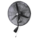 Industrial wall fan with oscillation.
