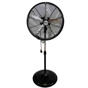 Przemysłowy wydajny wentylator stojący AIRFORTE marki Daxton Fan w kolorze czarnym.