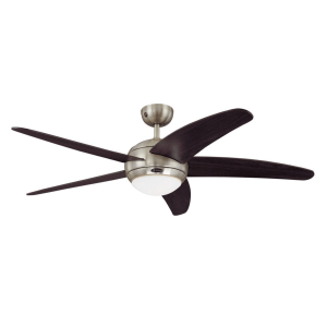 Decorative ceiling fan with lamp BENDAN by WESTINGHOUSE, complete with remote control - dark brown / wenge.