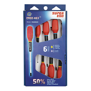 Set of 6 Super Ego ERGO-MAX F20236000 screwdrivers