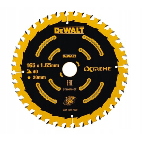 DeWALT DT10640 wood saw blade 40z 20/165mm
