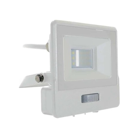 Projektor LED V-TAC 10W SAMSUNG CHIP Czujnik Ruchu Biały Przewód 1M VT-118S-1 4000K 735lm 5 Lat Gwarancji