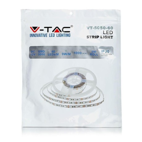 Taśma LED V-TAC SMD5050 300LED IP20 10,8W/m VT-5050 RGB 1000lm