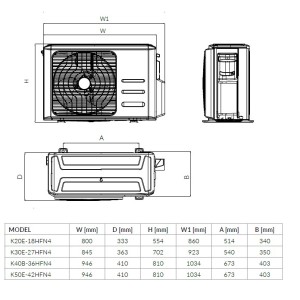 Klimatyzator Multi Split jednostka zewnętrzna 5,3 kW Kaisai