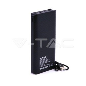Power Bank V-TAC 20000mah Indukcja Z przewodem Micro USB Czarny VT-3508