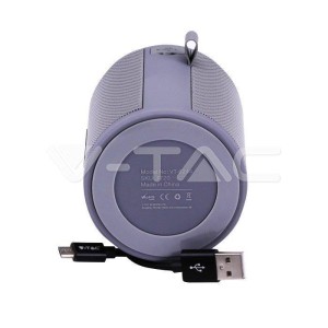 Przenośny Głośnik Bluetooth Micro USB Wysokiej jakości przewód 1500mah Szary V-TAC VT-6244