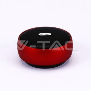 Przenośny Głośnik Bluetooth Micro USB Wysokiej jakości przewód 800mah Czerwony V-TAC VT-6211