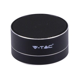 Przenośny Metalowy Głośnik Bluetooth Micro SD Mikrofon 400mah Czarny V-TAC VT-6133