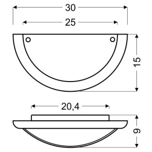 Rustica plafon 0,5 drewno standard 1x60 w e27 dąb