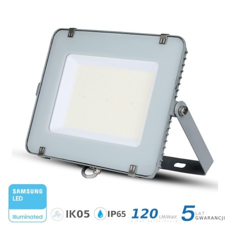 Projektor LED V-TAC 200W SAMSUNG CHIP SLIM Szary 120lm/W VT-206 6400K 24000lm 5 Lat Gwarancji
