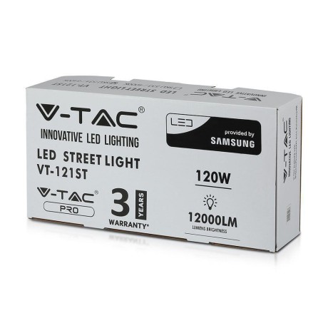 Oprawa Uliczna LED V-TAC SAMSUNG CHIP 120W VT-121ST 6400K 12000lm 3 Lata Gwarancji
