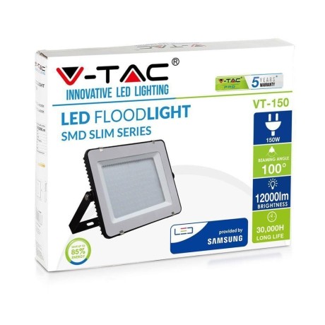 Projektor LED V-TAC 150W SAMSUNG CHIP Czarny VT-150 4000K 12000lm 5 Lat Gwarancji