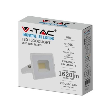 Projektor LED V-TAC 20W SMD E-Series Biały VT-4021 3000K 1620lm