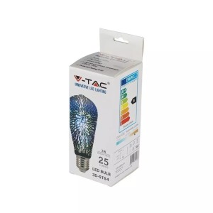 Żarówka LED V-TAC 3W E27 Filament 3D ST64 VT-2223 3000K 25lm