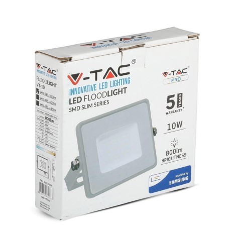 Projektor LED V-TAC 10W SAMSUNG CHIP Szary VT-10 3000K 800lm 5 Lat Gwarancji